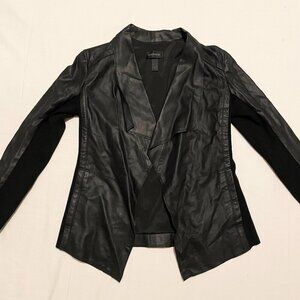 Danier Leather Blazer Jacket Womens 2XS Black